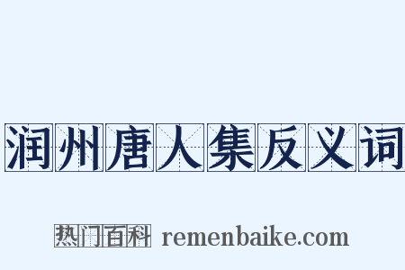 润州唐人集反义词是什么意思的图片